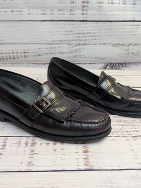 Florsheim Vaughn Loafers Dress Shoes Mens Size 11 D Burgundy Leather Slip On